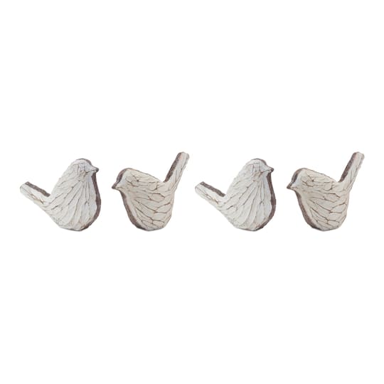 Carved Bird Figurines Set